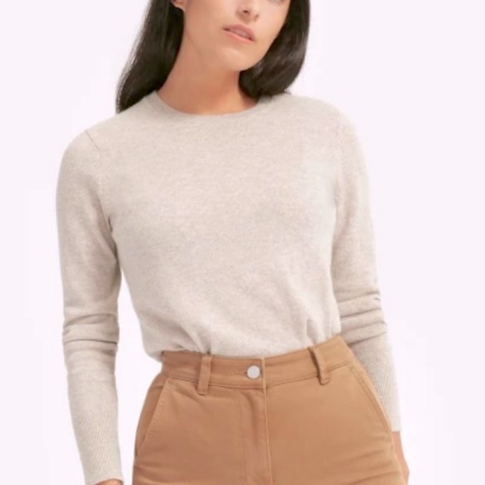 Everlane Cashmere Crewneck in Light Oatmeal, XS